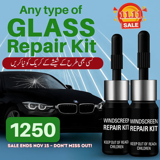 Windshield Automotive Glass Crack Nano Repair Fluid Kit – Quick & Easy DIY Solution for any type of Glass