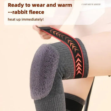 2 PCS Non-Slip Cashmere Wool Knee Pads Brace Leg Warmer With Strap Adjustable For Men & Women